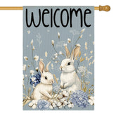 AVOIN colorlife Easter Bunny flag 28x40 blue, festive outdoor spring décor.