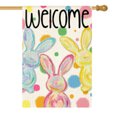 AVOIN colorlife Easter Bunny House flag double-sided for inviting spring entrance.