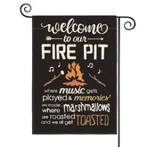 AVOIN colorlife fire pit flag front view for outdoor decoration, weather resistant.
