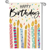 AVOIN colorlife Happy Birthday garden flag double-sided for porch displays and yard cheer