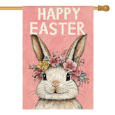 AVOIN colorlife Happy Easter Bunny flag front view enhances yard welcome.
