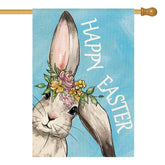 AVOIN colorlife Easter bunny flag with double-sided design for outdoor decoration.