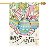 AVOIN colorlife Happy Easter flag with eggs and bunny design for porch decor.