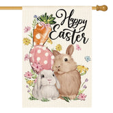 AVOIN colorlife Happy Easter flag with bunny and carrot for outdoor display