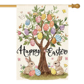AVOIN colorlife Happy Easter House Flag front view with double-sided outdoor decor