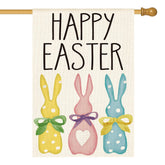AVOIN colorlife Happy Easter polka dot rabbit flag for festive outdoor decor.