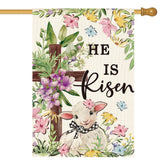 AVOIN colorlife He Is Risen Easter flag, double-sided for outdoor porch display.