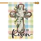 AVOIN colorlife He Is Risen Easter flag, double-sided outdoor decoration