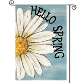 AVOIN colorlife Hello Spring daisy flag blue for outdoor garden decor.