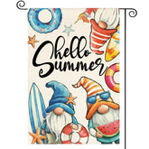 AVOIN colorlife Hello Summer Gnomes flag double-sided for lawn decor