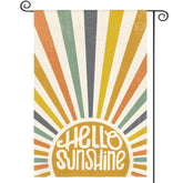 AVOIN colorlife Hello Sunshine flag front view for welcoming outdoor spaces.