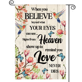 AVOIN colorlife hummingbird memorial flag 12x18 front view with double-sided visibility for yard decor.