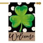 AVOIN colorlife Lucky Clover flag front view adds seasonal welcome to outdoor space.