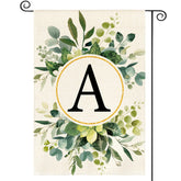 AVOIN colorlife monogram A floral garden flag front view for outdoor welcome