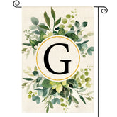 AVOIN colorlife monogram G floral flag, front view for porch decor and curb appeal