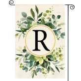 AVOIN colorlife monogram R floral garden flag double-sided outdoor welcome display
