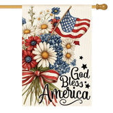 AVOIN colorlife patriotic flag front view with floral design for outdoor display