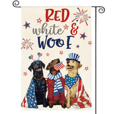 AVOIN colorlife patriotic dogs flag front view for outdoor porch decoration.