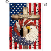 AVOIN colorlife Patriotic Stars and Stripes Eagle wreath flag for outdoor display