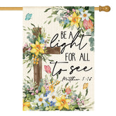 AVOIN colorlife spring floral flag front view for outdoor decor
