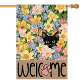 AVOIN colorlife spring floral house flag front view ideal for seasonal entryway decor