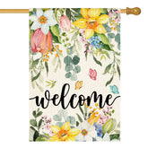 AVOIN colorlife Spring Flowers flag front view welcoming guests