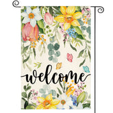 AVOIN colorlife Spring Flowers flag front view, bright outdoor welcome for your porch.