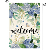 AVOIN colorlife Spring Hydrangea flag front view for curb appeal and seasonal welcome