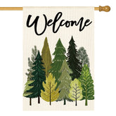 AVOIN colorlife Spring Trees flag front view enhances curb appeal outdoors
