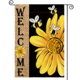 AVOIN colorlife sunflower bee garden flag front view for outdoor seasonal appeal