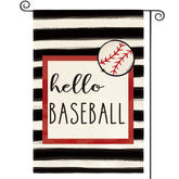 AVOIN Colorlife watercolor stripes Hello Baseball flag vertical greets outdoors