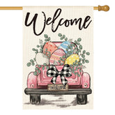 AVOIN colorlife Welcome Easter Eggs Truck flag, 28x40 inches, durable outdoor decor