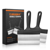 AWEASROY heavy-duty grill scraper with a 5-inch handle for easy grip during cleaning.