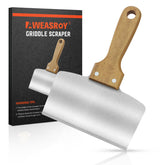 AWEASROY heavy-duty grill scraper with stainless steel blade and 5in handle for tough cleanup