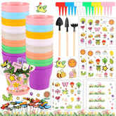 Aweyka 32-pack colorful plastic plant pots for indoor and outdoor gardening.