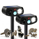 AWISH solar ultrasonic animal repeller with 40ft coverage deters pests in yards and gardens