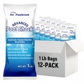 AX Poolwinsk 12-pack pool shock pack shot showing convenient chlorine delivery