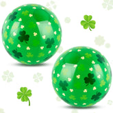AXBMM 8-inch green shamrock inflatable ball for pool decor and outdoor fun.