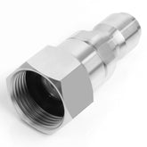 Axfvd pressure washer swivel M22 to 3/8 quick connect simplifies hose attachment.