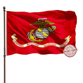 AXJBW USMC flag 3x5 double-sided displays clearly from both sides.