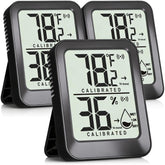 AyayaBoss 3-pack room thermometer front view provides real-time temperature and humidity readings.