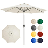 Ayge 9ft umbrella with closed white canopy for compact storage and ready shade