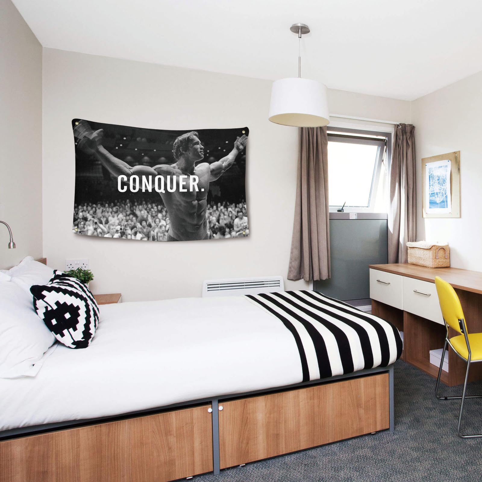 Ayimiora Conquer Flag easy wall hanging for quick setup