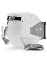 Ayleid retractable hose reel on wall, 130 ft capacity for easy watering.