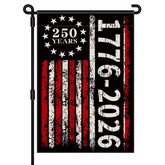 Aymolas 250th Anniversary USA garden flag front view for outdoor display.