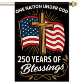 Aymolas Blessings flag front view, durable double-sided design for outdoor display.