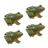 Aynaxcol garden frog figurine set of 4, ideal for fairy garden displays and outdoor decor.