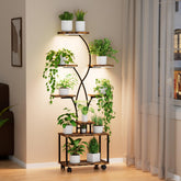 Azaeahom plant stand with a 3-head grow light supports thriving indoor greens
