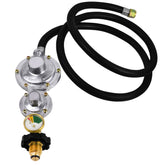Azdele two-stage regulator with hose and gauge ensures steady propane flow for grills