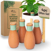 Azen Garden ollas self-watering globes terracotta deliver steady moisture for indoor plants.
